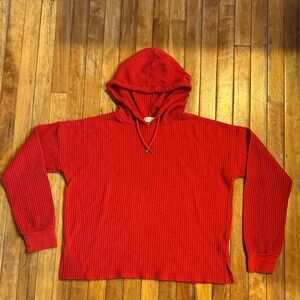 Women’s Waffle Knit Red Hoodie